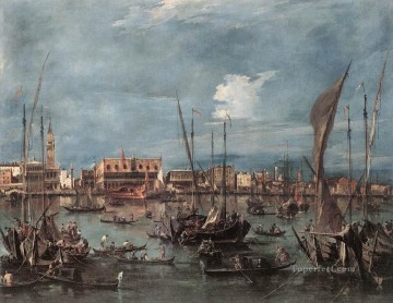 El Molo y la Riva degli Schiavoni del Bacino di San Marco Francesco Guardi veneciano Pinturas al óleo